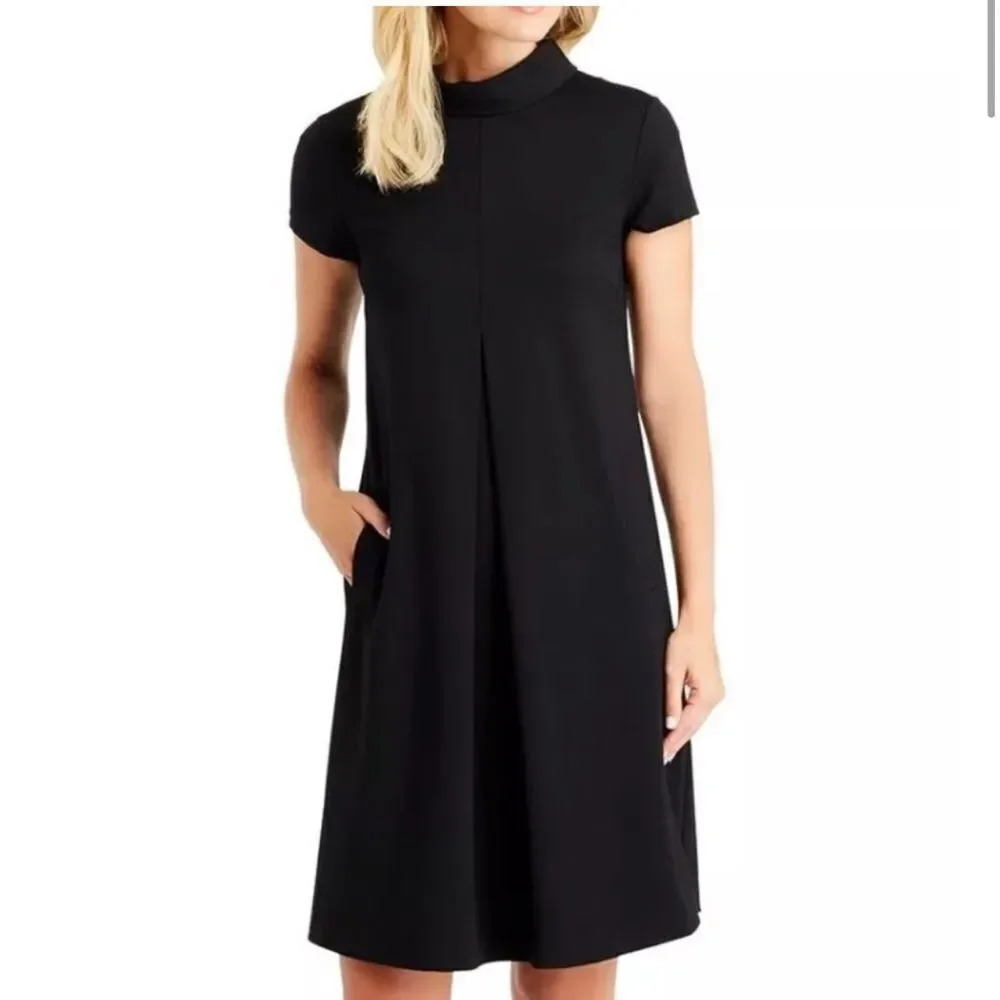 NEW j mclaughlin leila  cap sleeve rollover collar  dress